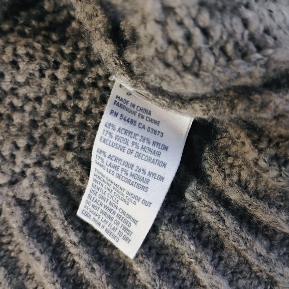 American Eagle Mohair Wool Blend Y2K Sweater Top Womens Large Gray Bella Swan - Picture 7 of 10